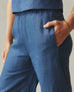 Women's Linen Wide Leg Pant - Marine Navy